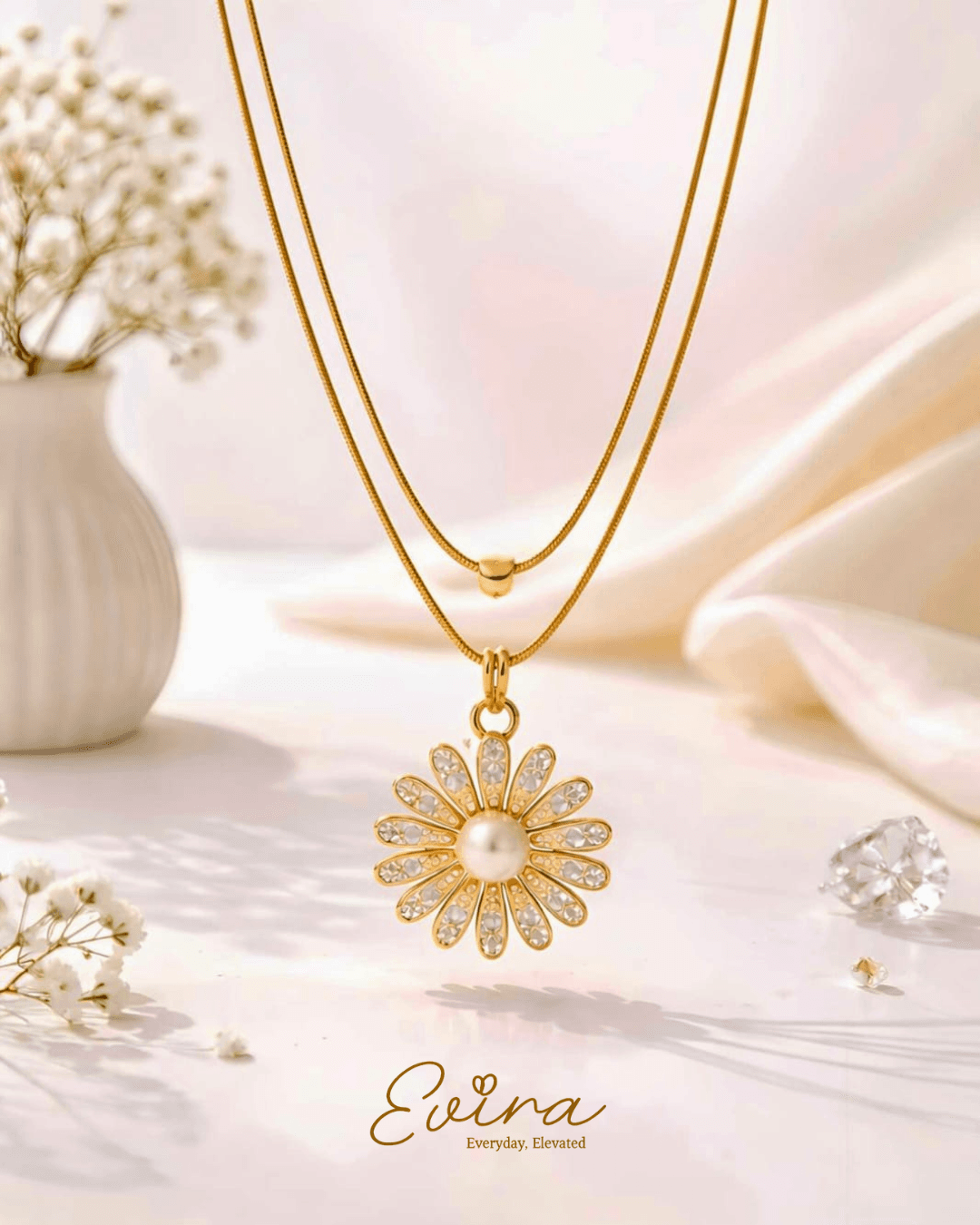 Daisy Pearl Bloom Necklace